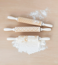 Carved Wood Rolling Pin with Pattern Assorted