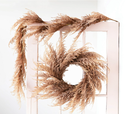Faux Pampas Grass Wreath Blush 28in