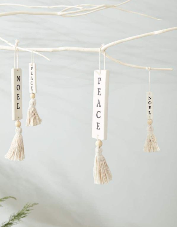 Holiday Greetings Peace Ornament 0.5in
