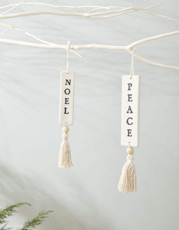Holiday Greetings Peace Ornament 0.5in