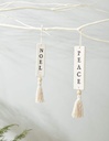 Holiday Greetings Peace Ornament 0.5in