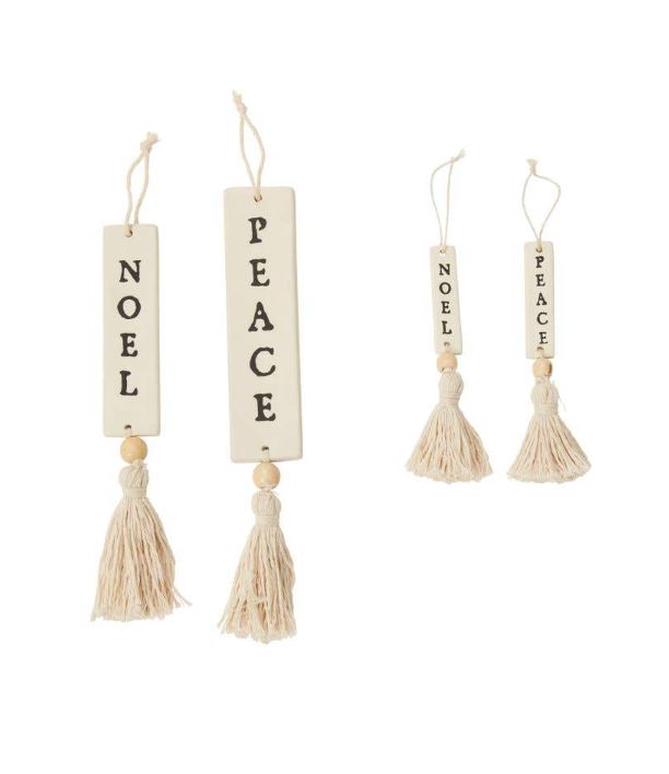 Holiday Greetings Peace Ornament 0.5in