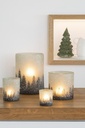 Snowy Tree Glass Hurricane Lg