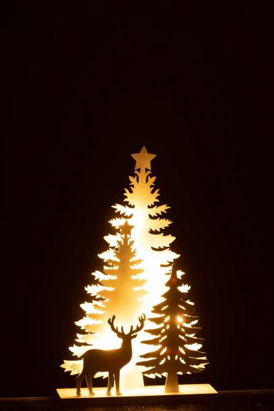 Trees & Reindeer Tealight Holder Sm