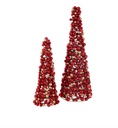 Red/Gold Ball Cone Tree 28in
