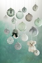 Sage Green Glittered Ornament 5in