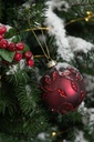 Matte Red Glass Ornament 3in