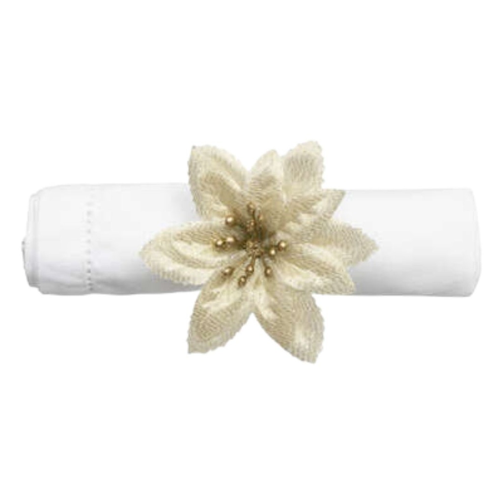 Gold Poinsettia Napkin Ring