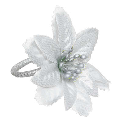 Silver Poinsettia Napkin Ring