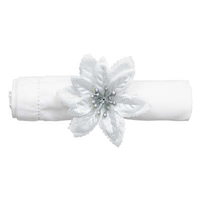 Silver Poinsettia Napkin Ring