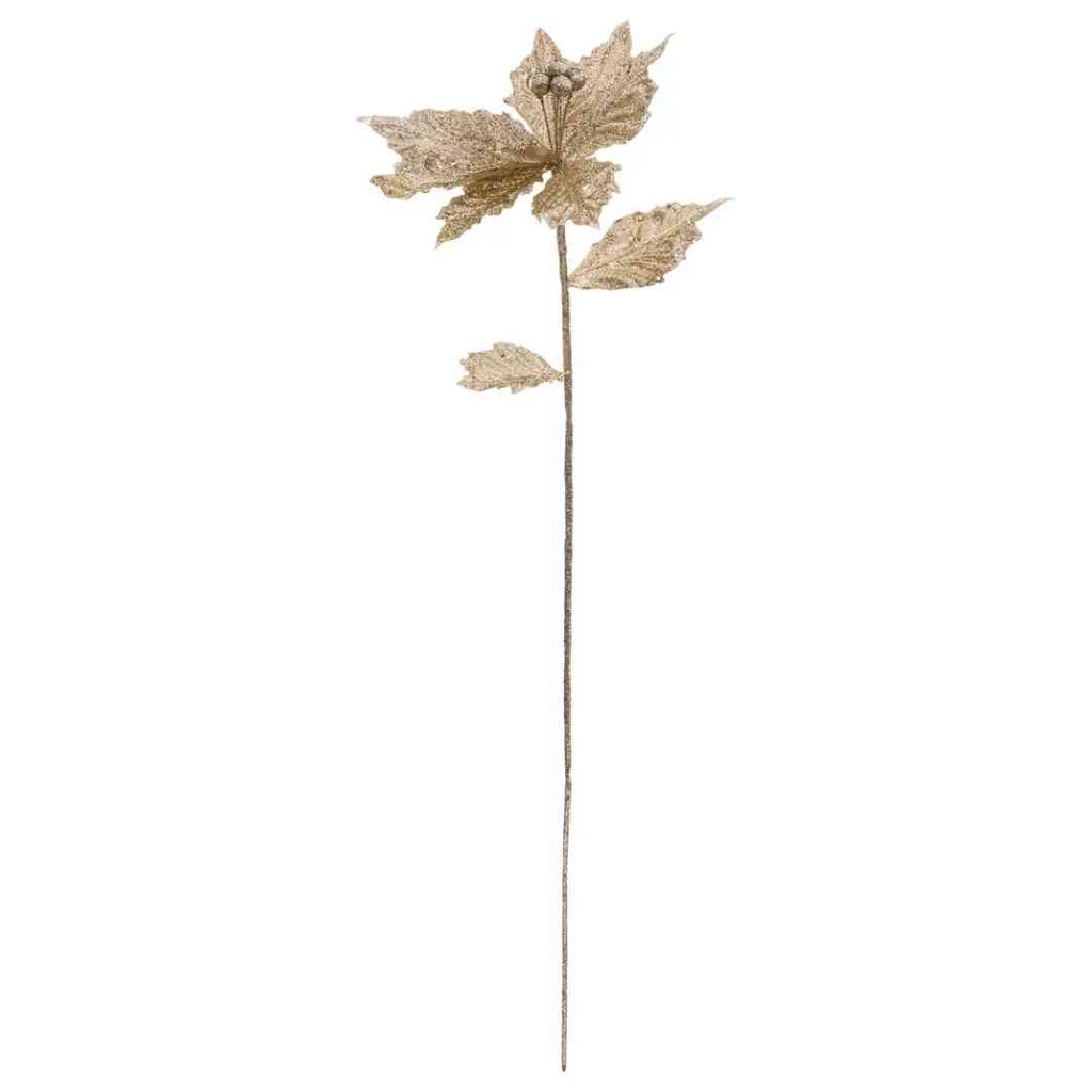 Gold Poinsettia Branch  30in