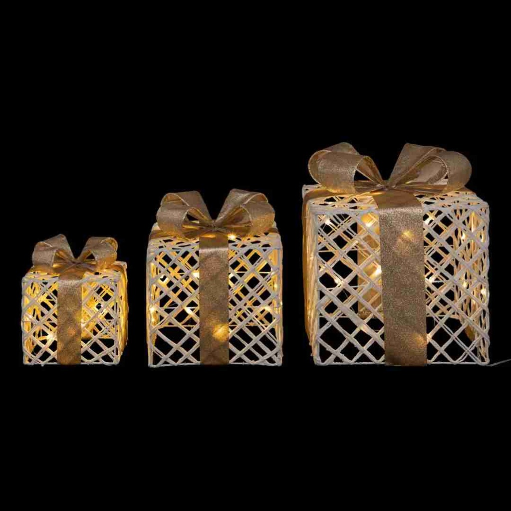 Rattan Gifts with Led Lights Set of 3