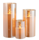 LED Candle in Gold Glass 5in