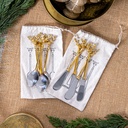 Stainless Steel and Brass Canape Knives 4pc