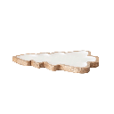 Enameled Mango Wood Christmas Tree Shaped Tray White & Natural