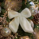 Plush Bow Cream 10in