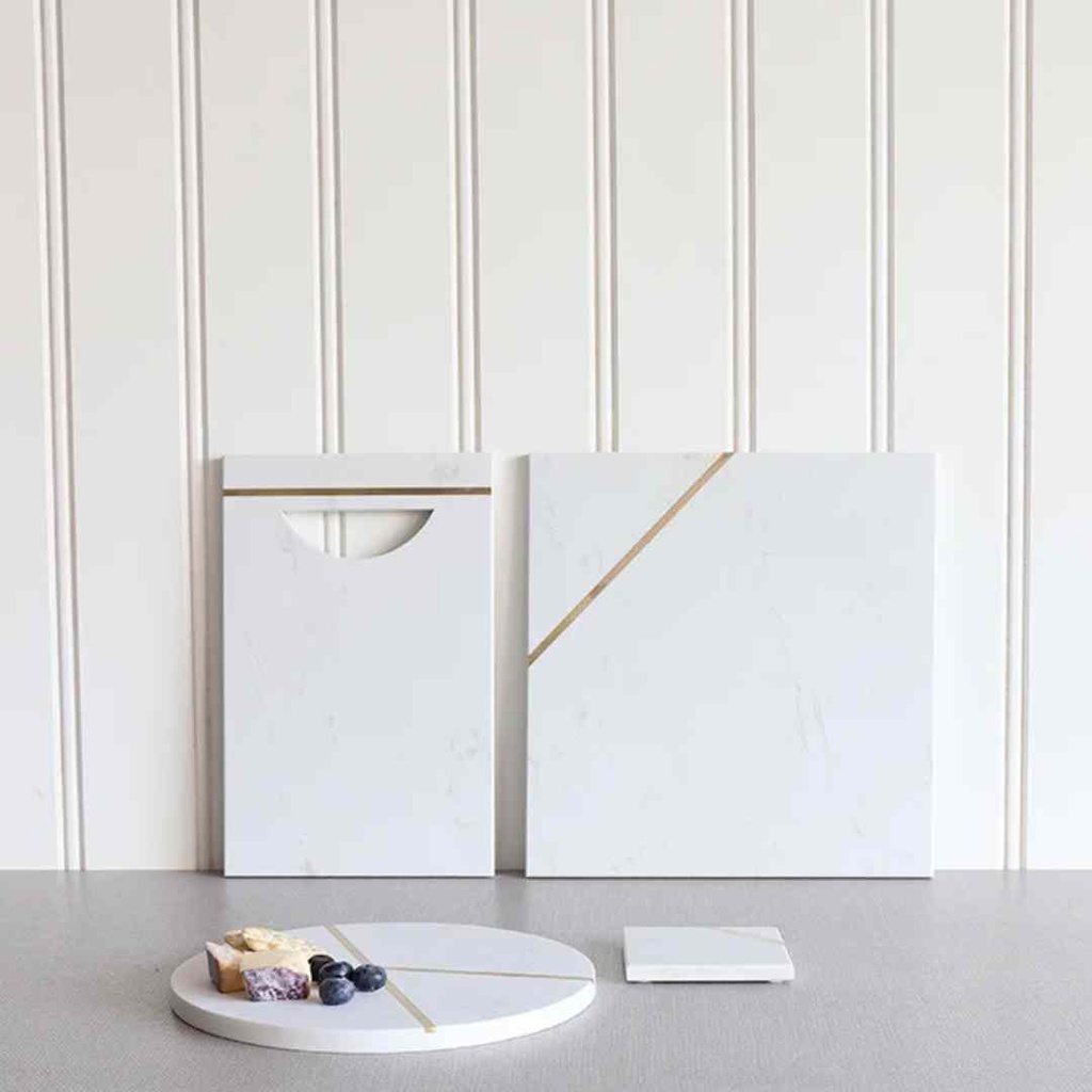 Elite Marble Serving Board With Handle Natural