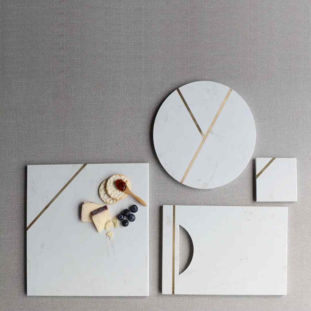 Elite Marble Serving Board With Handle Natural