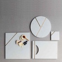 Elite Marble Serving Board With Handle Natural