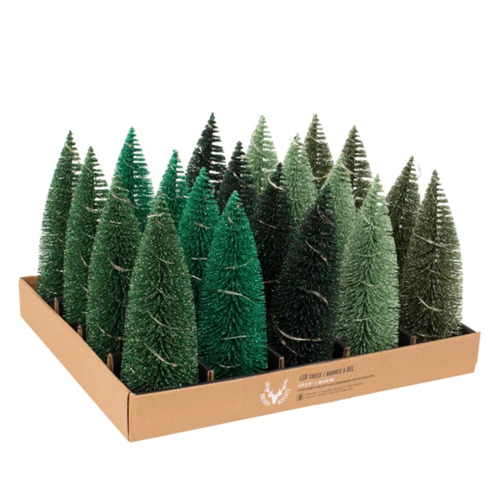 Glitter LED Tree Displayer Green Small 20pc