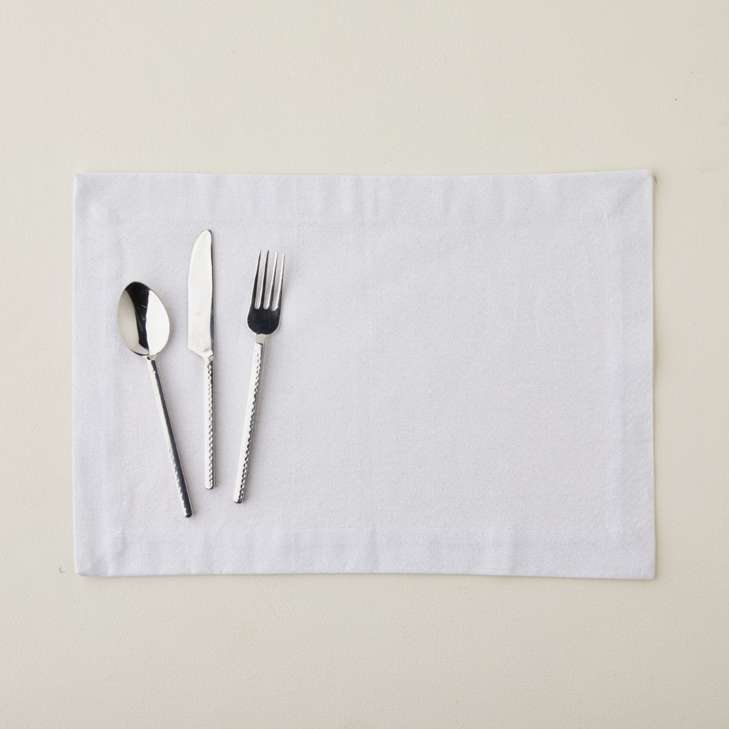 Glitter Placemat Woven Silver