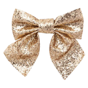 Gold Bow Ornament 5in 2pc