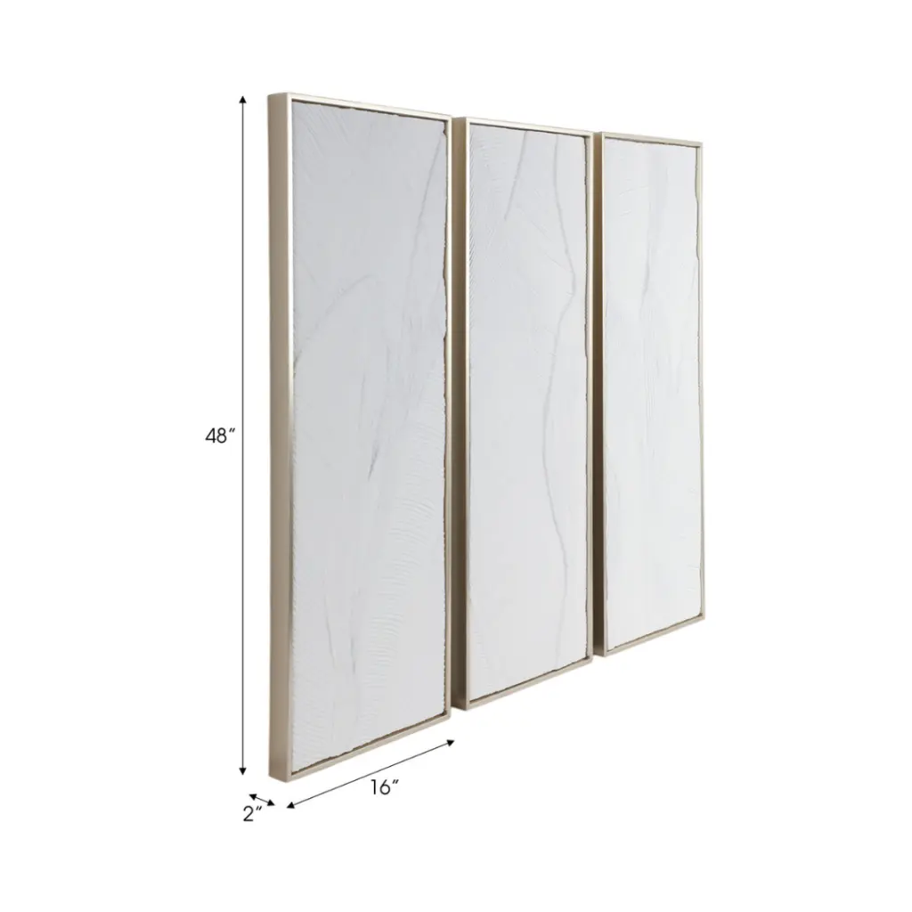 Bradenton White Leaves Framed Wall Art 3pc 16x48in (1).webp