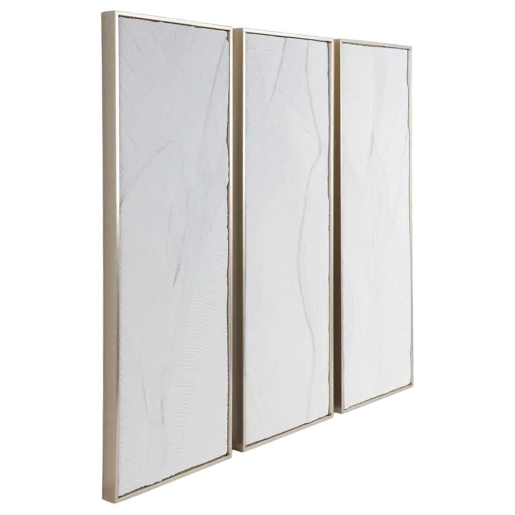 Bradenton White Leaves Framed Wall Art 3pc 16x48in.webp
