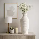 Paper Mache Ribbed Vase Ivory 20x13in (6).webp