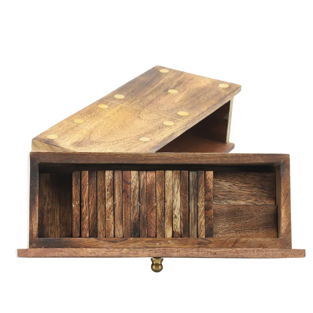 Domino Shaped Wooden Storage Drawer Brown 9x3in (5).webp