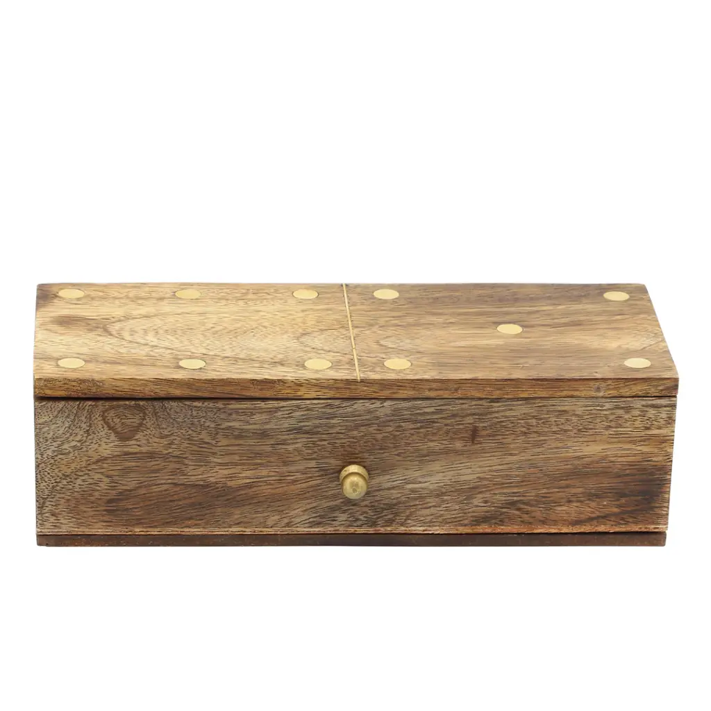 Domino Shaped Wooden Storage Drawer Brown 9x3in (4).webp