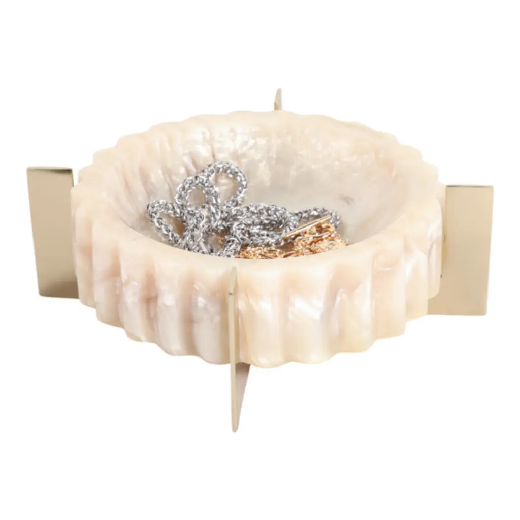 Mica Resin Jewelry Bowl Pearl 8in.webp