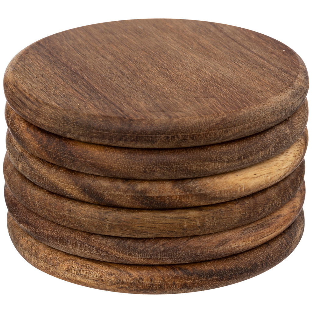 Acacia Coasters 6pc