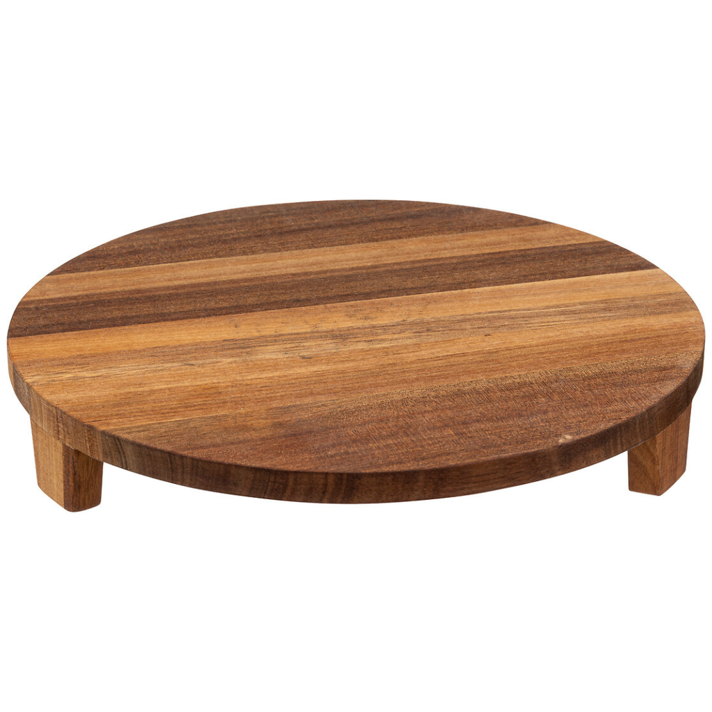 Acacia Round Presentation Stand 12in
