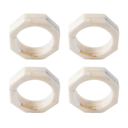 Octogonal Resin Napkin Ring Set 4pc