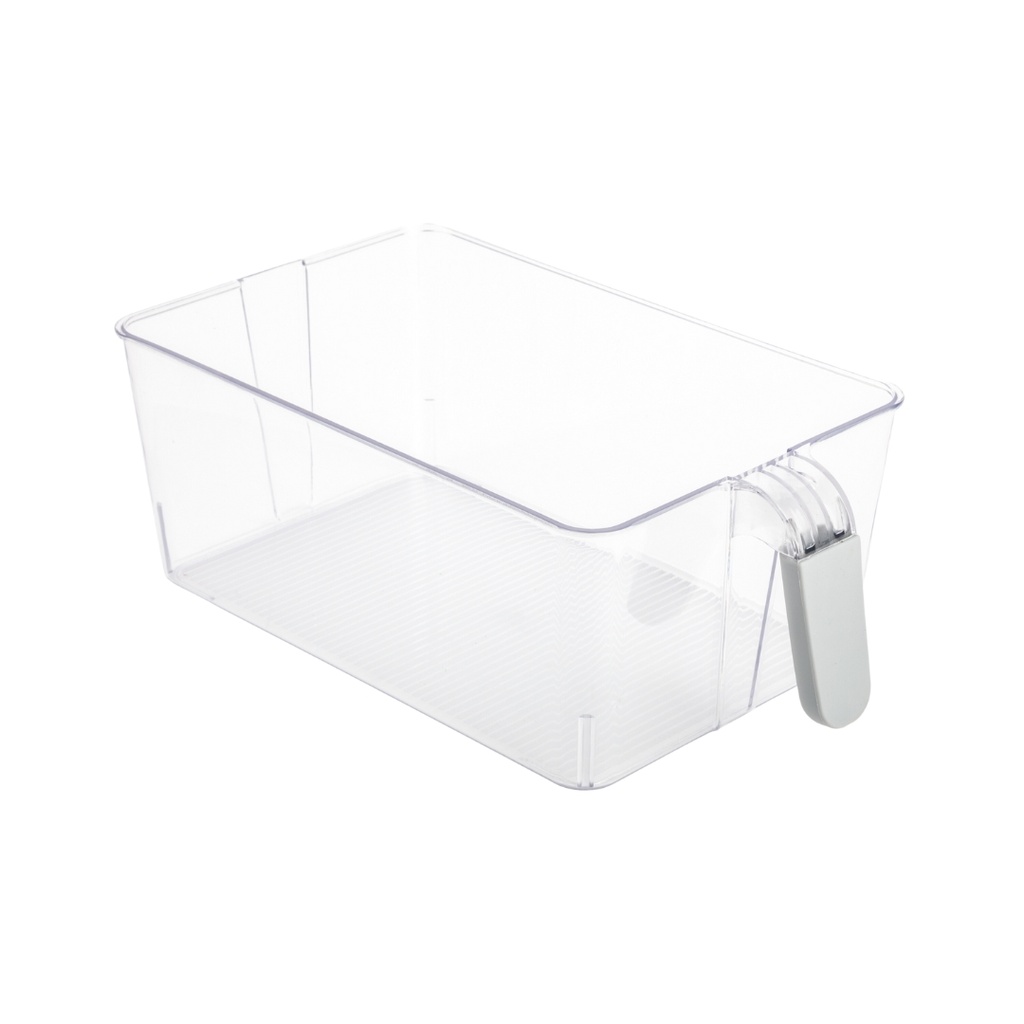 Fridge Bin with Grip Handle Clear Large