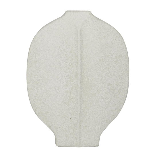 Ceramic Textured Vase White 13in