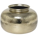 Hammered Brushed Metal Vase Gold 12in