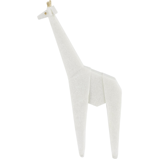 Cubist Giraffe Sculpture White Gold 16in