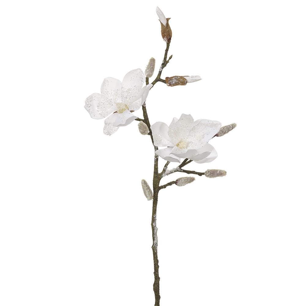 Iced Magnolia Spray White 19in