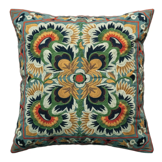 Embroidered Pattern Pillow 18in 