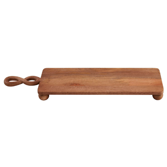 Mango Wood Paddle Serving Board with Ball Feet  28x7in