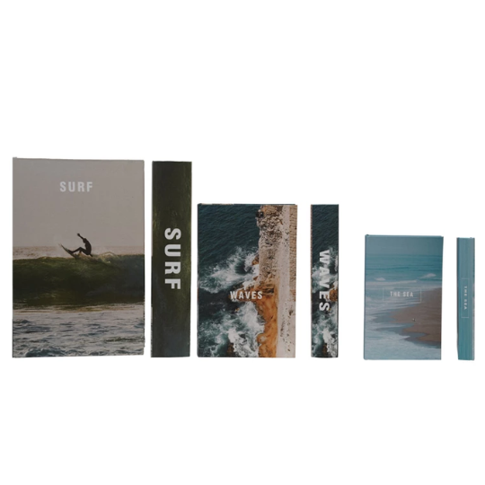 Beach Canvas Book Storage Boxes 3pc