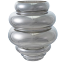 Bubble Glass Vase Chrome Finish 9in