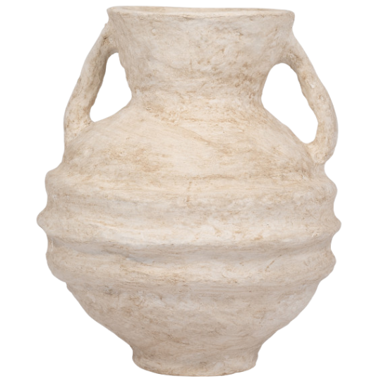 Paper Mache Vase With Handles 15in