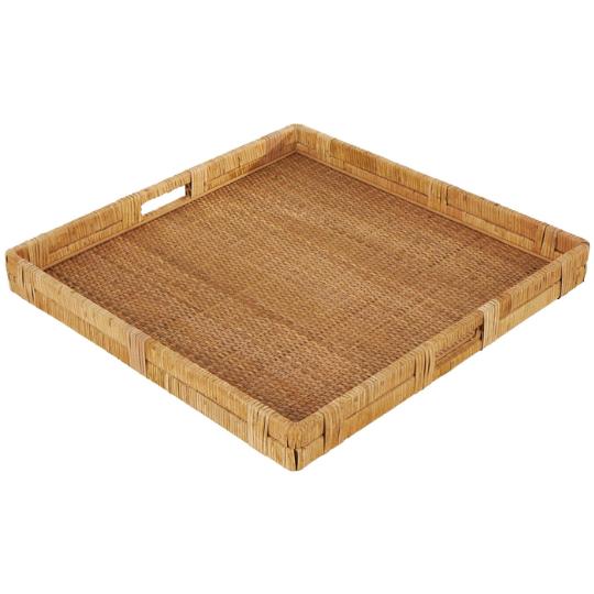 Handmade Rattan Decorative Tray 22x23in