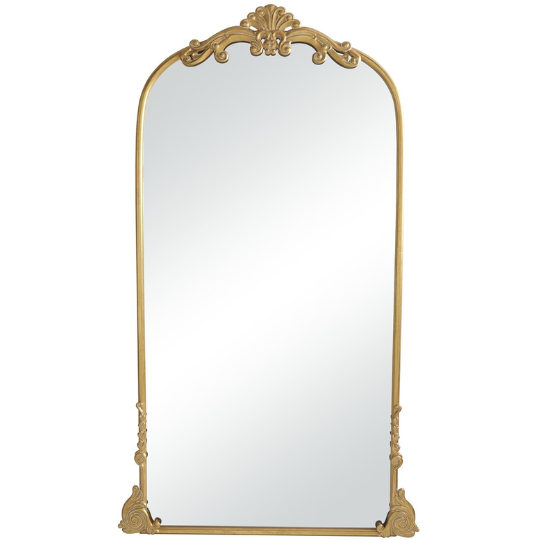Ornate Gold Floor Mirror 42x72in