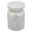 Vine Capiz Shell Accent Stool 14x20in