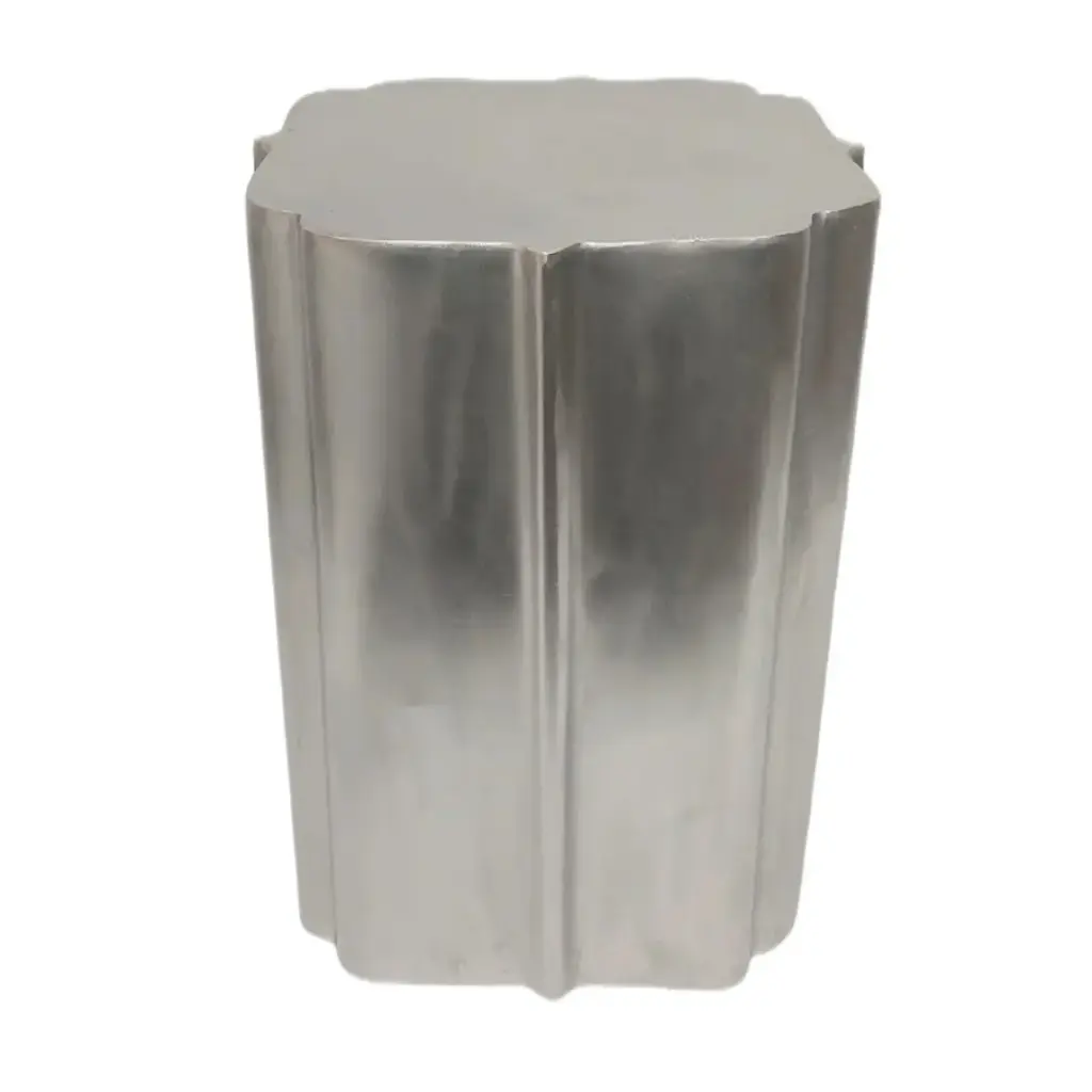 Minot Drum Side Table Silver 19in