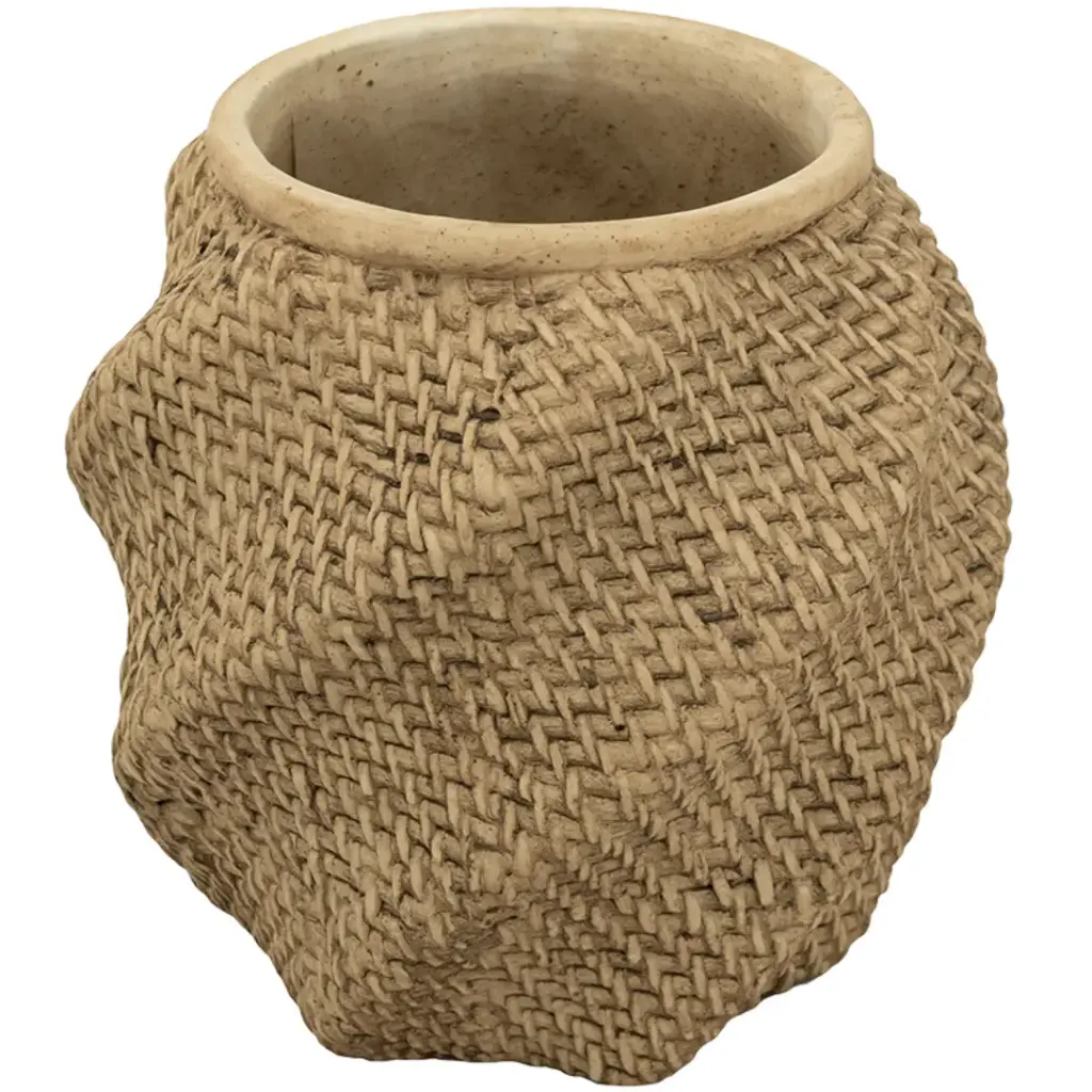 Woven Texture Cement Planter 10in